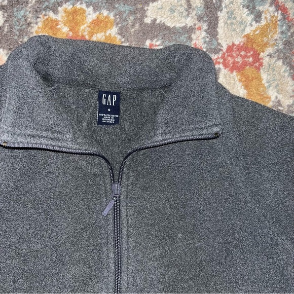 Gap zip up fleece jacket adult size S dark gray, EUC - Picture 5 of 7